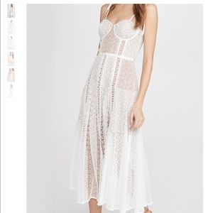 Self Portrait Lace Panel Midi Dress